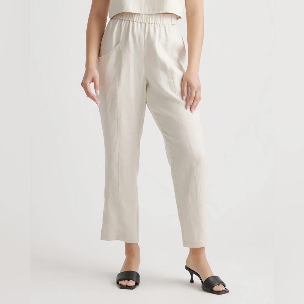Quince 100% European Linen Tapered Ankle Pants